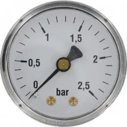 MANOMETRE RACCORD AR Ø 50 MM - 0-2,5 BARS - ACIER 1/4'' BSP  