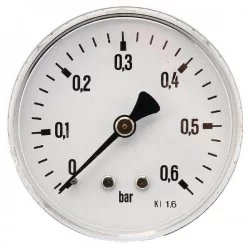MANOMETRE RACCORD AR Ø 63 MM - 0-0,6 BARS - ACIER 1/4'' BSP  