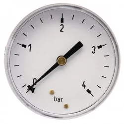 MANOMETRE RACCORD AR Ø 63 MM - 0-4 BARS - ACIER 1/4'' BSP  