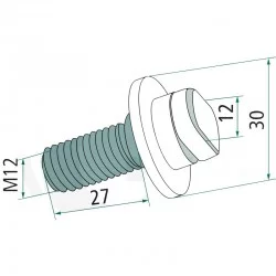 BOULON DE COUTEAU POUR FAUCHEUSE KRONE M12 X 27 MM 253108.3 
