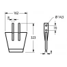 BECHE ETROITE NY POUR CELLI L 162 MM - H 323 MM 