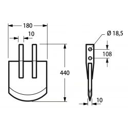 BECHE ETROITE NG POUR CELLI L 180 MM - H 440 MM 