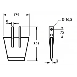 BECHE ETROITE NZ POUR CELLI L 175 MM - H 345 MM 
