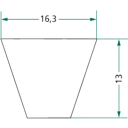 COURROIE TRAPÉZOÏDALE  SPB 1850 LONGUEUR PRIMITIVE 1850 MM  