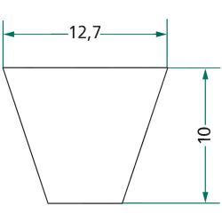 COURROIE TRAPÉZOÏDALE  SPA 1150 LONGUEUR PRIMITIVE 1150 MM  