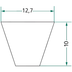 COURROIE TRAPÉZOÏDALE  SPA 1150 LONGUEUR PRIMITIVE 1150 MM  