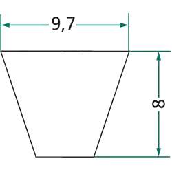 COURROIE TRAPÉZOÏDALE  SPZ 750 LG 750 MM  