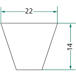 COURROIE TRAPÉZOÏDALE  PROFIL C LONGUEUR PRIMITIVE 2210 MM C85 