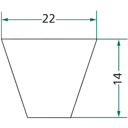 COURROIE TRAPÉZOÏDALE 22 X 14 MM LG 1341 MM C51 