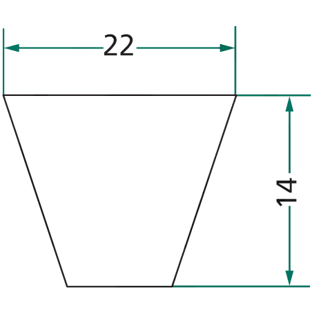 COURROIE TRAPÉZOÏDALE 22 X 14 MM LG 1303 MM C49 