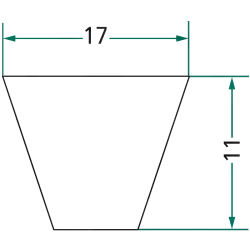 COURROIE TRAPÉZOÏDALE 17 X 11 MM LG 1060 MM B40 