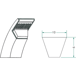 COURROIE TRAPÉZOÏDALE 10 X 6 MM LG 1200 MM Z47 