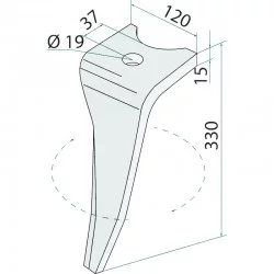 DENT DE HERSE ROTATIVE DROITE POUR AMAZONE CULTIMIX 967495 