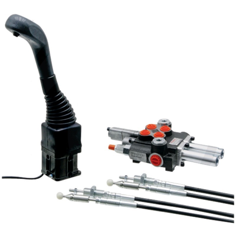 KIT MONO LEVIER + DISTRIBUTEUR + CABLES 2000 MM 40 L/MIN POUR CHARGEUR FRONTAL KIT MONO LEVIER + DISTRIBUTEUR + CABLES 2000 MM 40 L/MIN POUR CHARGEUR FRONTAL