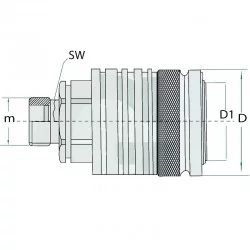 COUPLEUR EURO FEMELLE - FILETAGE MALE M22 X 1,5 