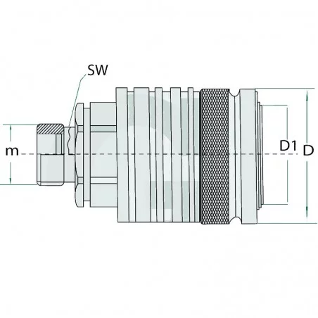 COUPLEUR EURO FEMELLE - FILETAGE MALE M22 X 1,5 