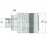 COUPLEUR EURO FEMELLE - FILETAGE MALE M22 X 1,5 