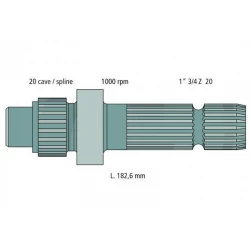 ARBRE DE PRISE DE FORCE 20 CANNELURES POUR CASE - NEW HOLLAND - STEYR - 47132584 