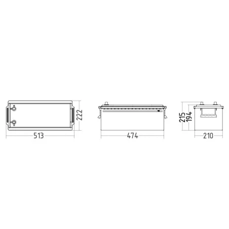 BATTERY 12V 180 AH 1050A EN DIN 68032 