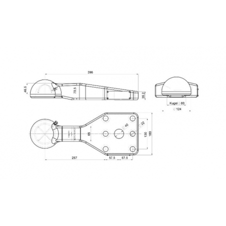 ANNEAU DE TRACTION K80 SHARMULLER HORIZONTAL 6 TROUS 115 X 130 MM - 3T 