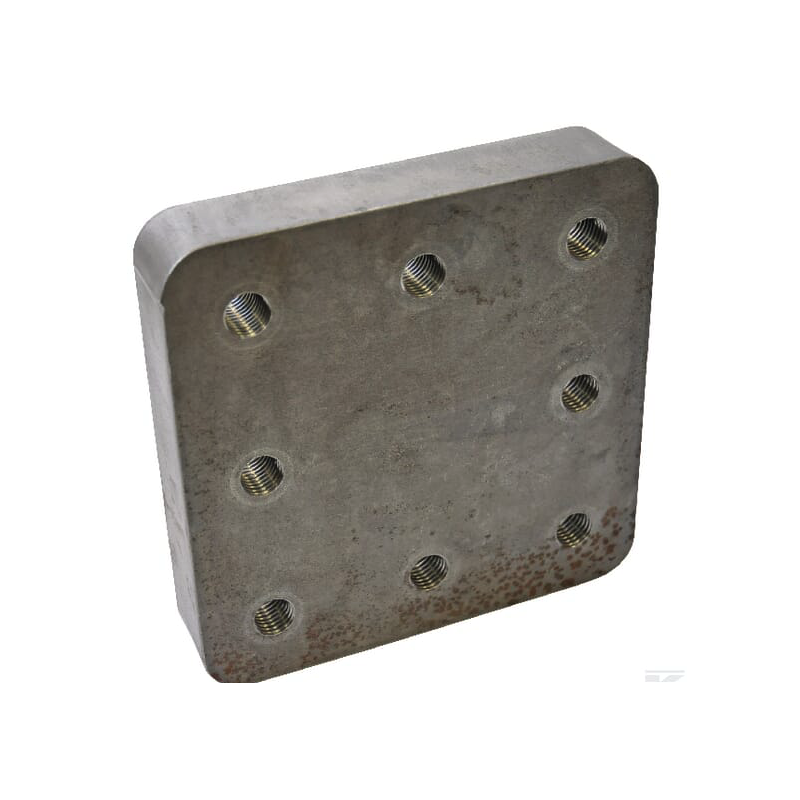 PLAQUE A SOUDER POUR TETE D'ATTELAGE 145 X 145 MMM - 8 TROUS - M20 