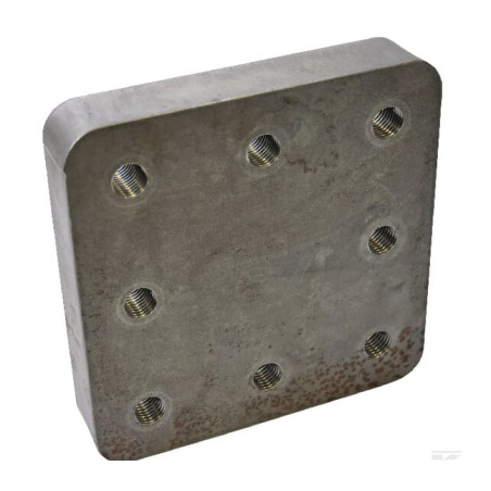 PLAQUE A SOUDER POUR TETE D'ATTELAGE 145 X 145 MMM - 8 TROUS - M20 