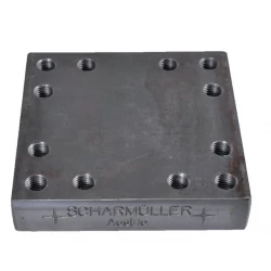 PLAQUE A SOUDER POUR TETE D'ATTELAGE 145 X 145 MMM - 8 TROUS - M20 