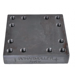 PLAQUE A SOUDER POUR TETE D'ATTELAGE 145 X 145 MMM - 8 TROUS - M20 