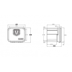 BOITE A OUTIL POUR REMORQUE AGRICOLE 410 X 340 X 348 MM 