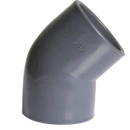 RACCORD PVC PRESSION A COLLER COUDE 45 DEGRES - Ø 63 MM RACCORD PVC PRESSION A COLLER COUDE 45 DEGRES - Ø 63 MM