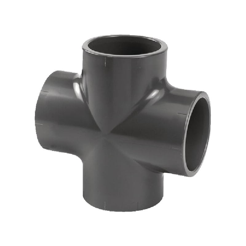 RACCORD PVC PRESSION A COLLER EN CROIX - 4 X Ø 20 MM 