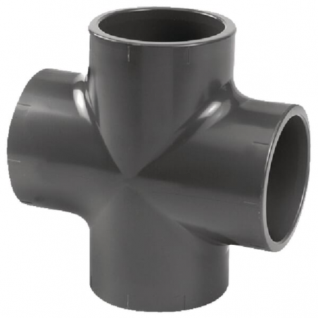 RACCORD PVC PRESSION A COLLER EN CROIX - 4 X Ø 25 MM 