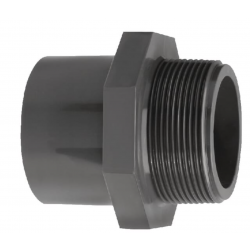 RACCORD DROIT POUR TUYAU PVC PRESSION 16 MM -FILET 1/2" 