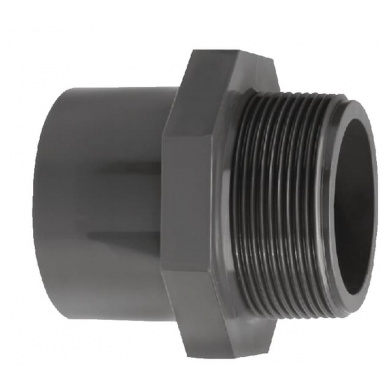 RACCORD DROIT POUR TUYAU PVC PRESSION 25 MM -FILET 3/4" 
