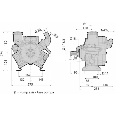 POMPE PULVERISATEUR ANNOVI REVERBERI AR503 C 54L/MIN 