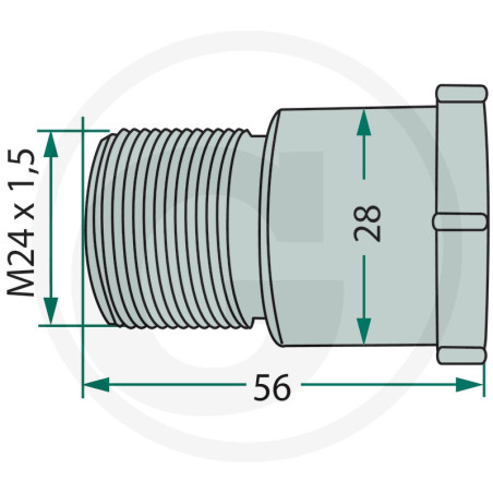 THREADED STUD FOR POTTINGER TEDDER - 00119004 