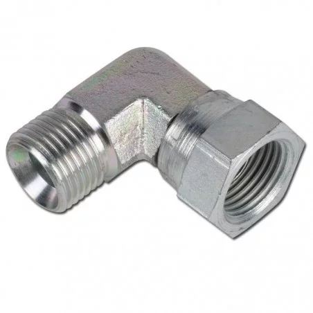 ADAPATATEUR HYDRAULIQUE COUDE 90 DEGRES  MALE 1/4 BSP FEMELLE 1/4 BSP 