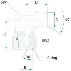 ADAPATATEUR HYDRAULIQUE COUDE 90 DEGRES  MALE 1/2 BSP FEMELLE 1/2 BSP 
