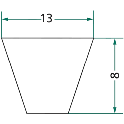 COURROIE TRAPÉZOÏDALE 13 X 8 MM LG 835 MM A32 