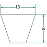 COURROIE TRAPÉZOÏDALE 13 X 8 MM LG 960 MM A37 
