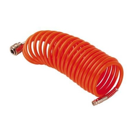 TUYAU SPIRALE Ø 6 MM - LONGUEUR 5 M RACCORD MALE/FEMELLE 