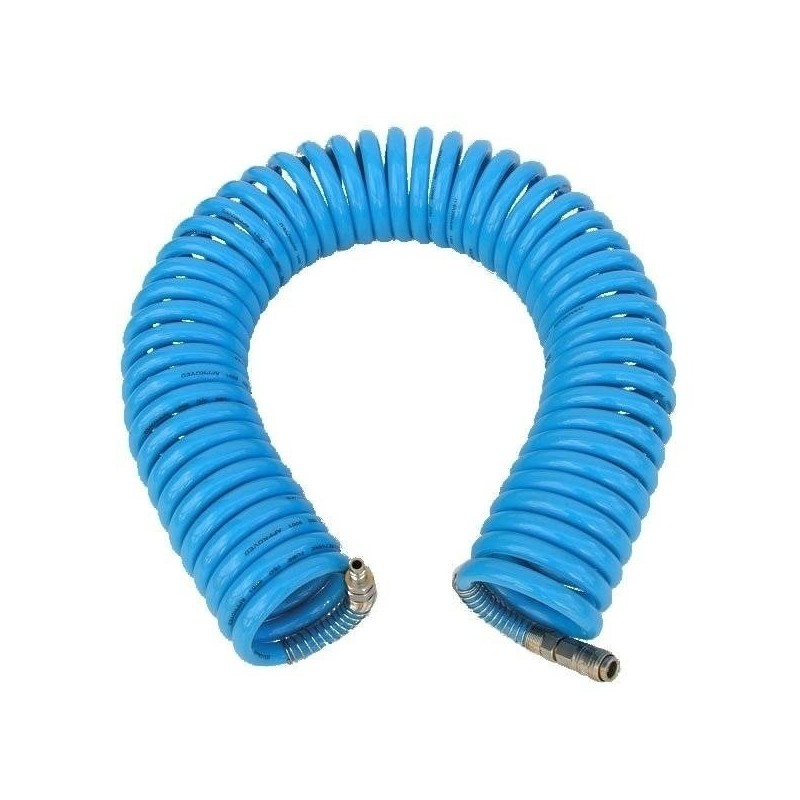 TUYAU SPIRALE Ø 6 MM LONGUEUR 10M RACCORD MALE / FEMELLE  