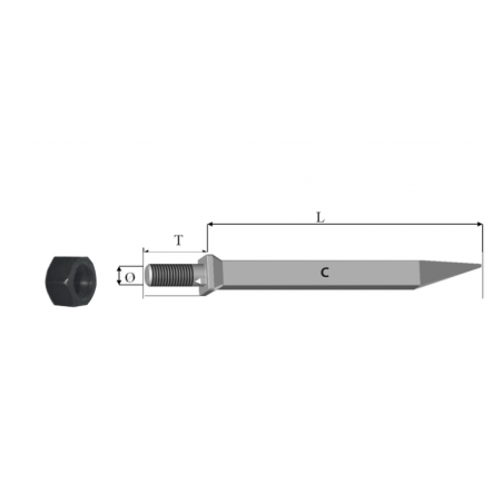 DENT DE HERSE PLATE A ERGOT 250 X 25 X 22 MM 