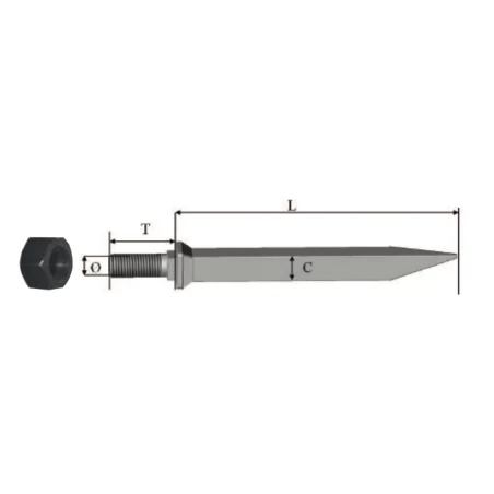 DENT DE HERSE PLATE COLLET CARRE 180 X 18 X 16 MM 
