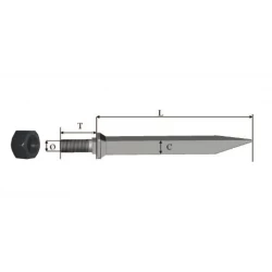 DENT DE HERSE PLATE COLLET CARRE 220 X 22 X 16 MM 