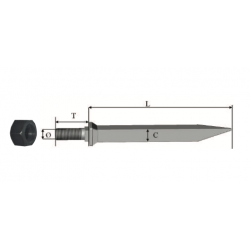 DENT DE HERSE PLATE COLLET CARRE 250 X 25 X 22 MM 