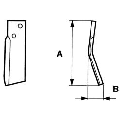 LAME DE ROTALABOUR/ROTAVATOR GAUCHE 220 X 60 X 12  