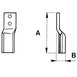 LAME DE ROTALABOUR/ROTAVATOR DROITE 210 X 50 X 10 
