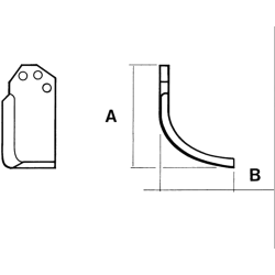 LAME DE ROTALABOUR/ROTAVATOR GAUCHE 180 X 80 X 7 