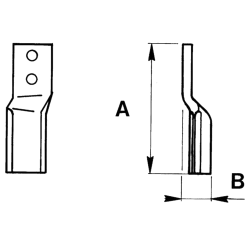 LAME DE ROTALABOUR/ROTAVATOR GAUCHE 200 X 50 X 12 
